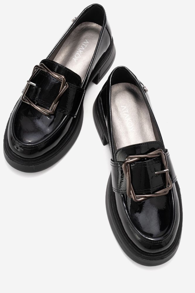kadin-tokali-loafer-SIYAH KIRISIK RUGAN-KYL1060-0101949_0